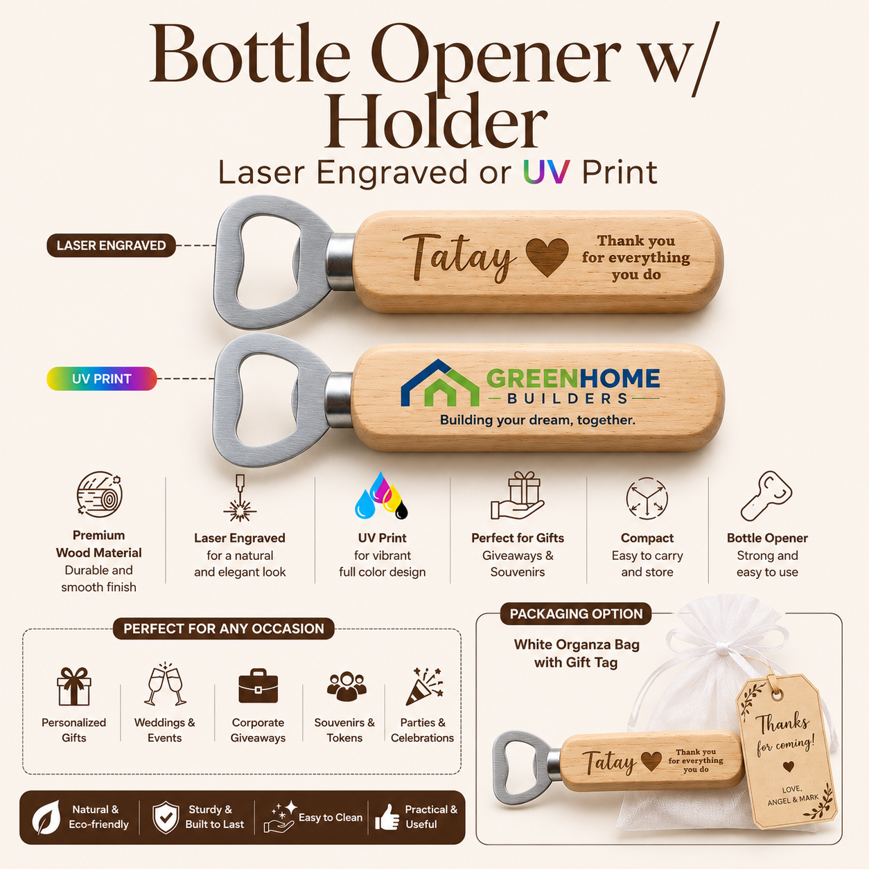 Custom Bottle Opener with Holder