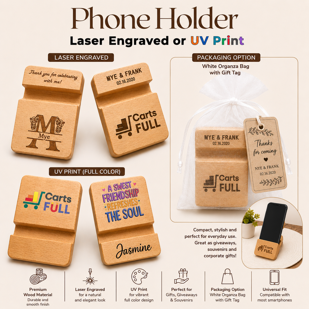 Custom Wooden Phone Stand & Holder